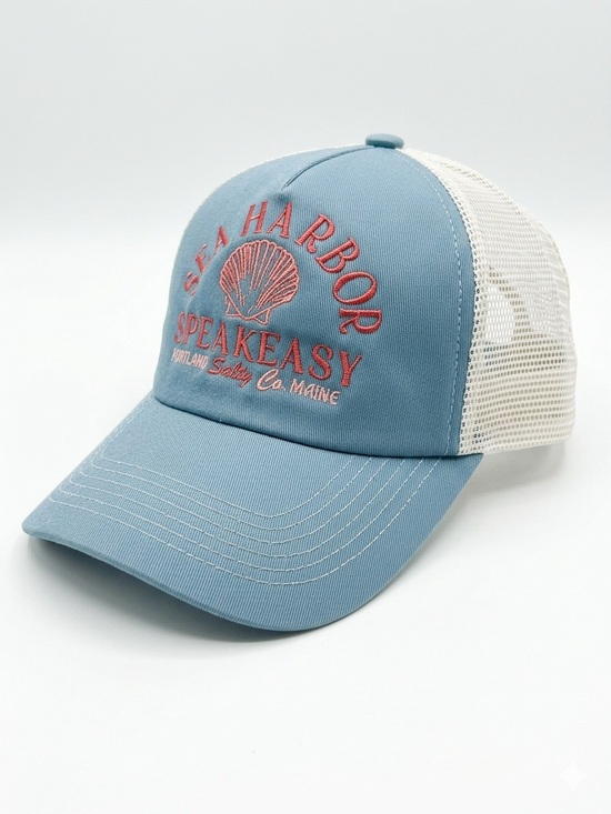 Anthropologie Accessories - NWT Well/Worn Anthropologie Sea Harbor Speakeasy Mesh-Back Trucker Hat Aqua Blue